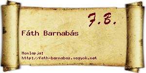 Fáth Barnabás névjegykártya